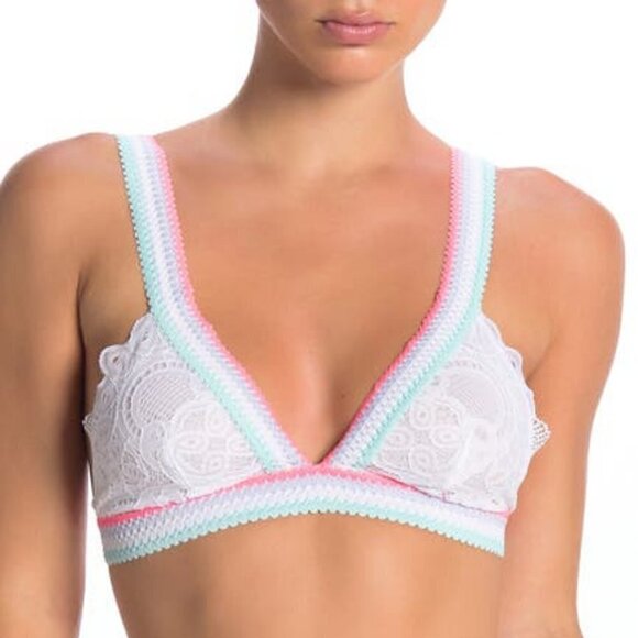 Free People Mika Colorblock Lace Bralette Small - Picture 1 of 2